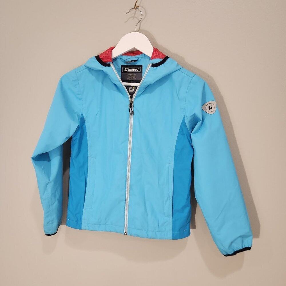 Killtec Girl’s Blue Hooded Full Zip Waterproof Jacket - Size 10